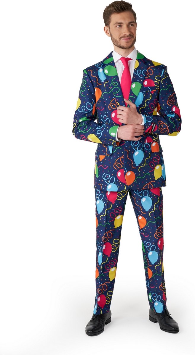 Feesten & Gelegenheden Kostuum | Confetti Balloons Navy Party Hard | Man | Maat 48-50 | Carnaval kostuum | Verkleedkleding